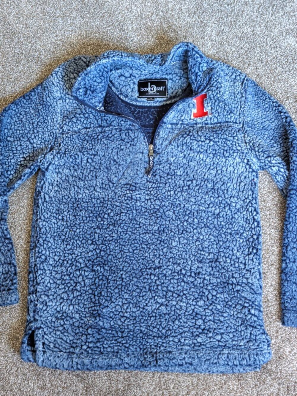 University of Illinois Sherpa Long Sleeve Size Medium Collared Quarter Zip NCAA
